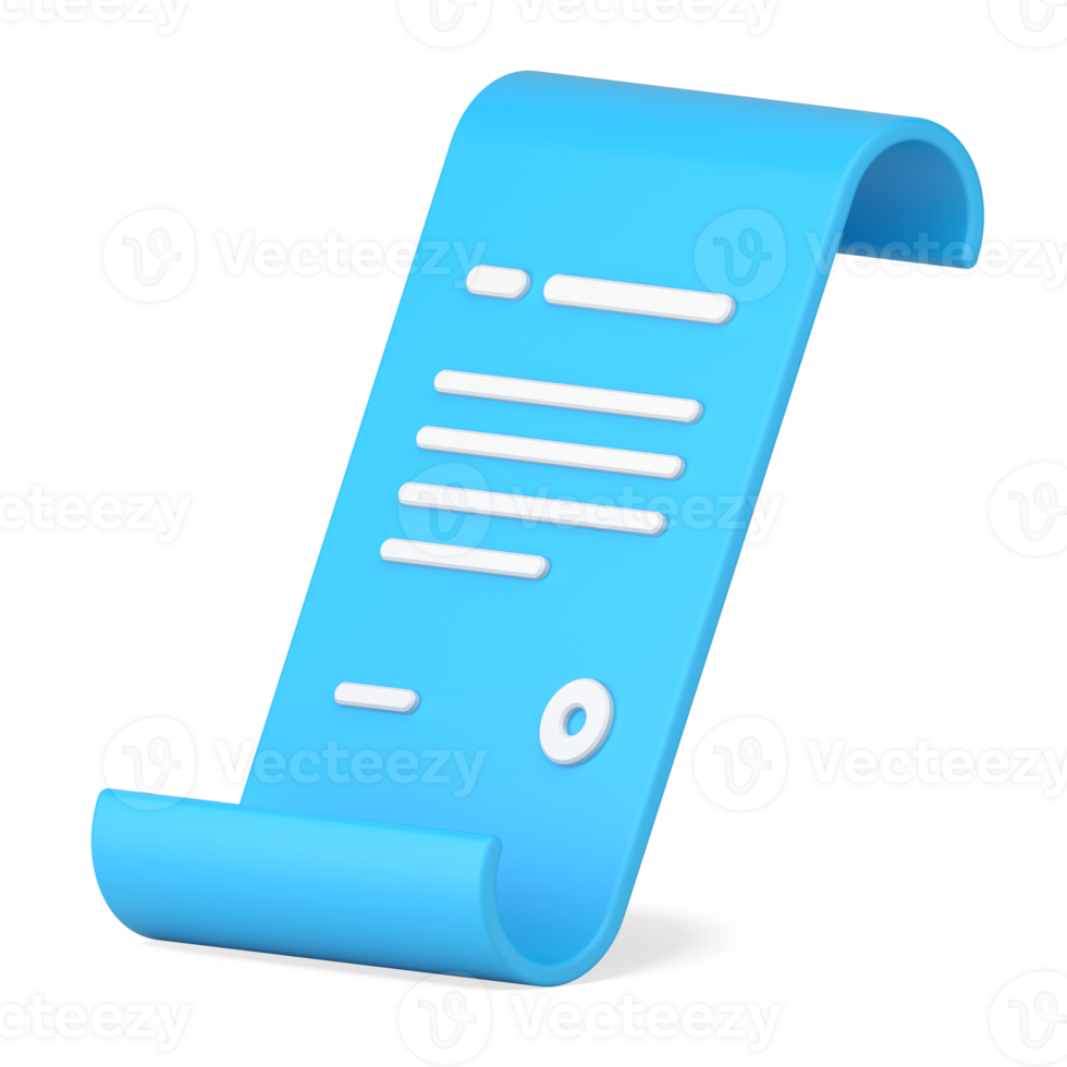 Blue document with seal 3d icon. Important historical information captured on paper png