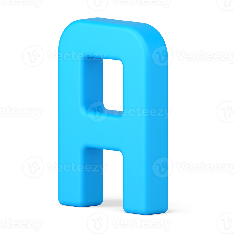 A blue letter symbol 3d isometric icon illustration. Logotype alphabet font for stylish type png