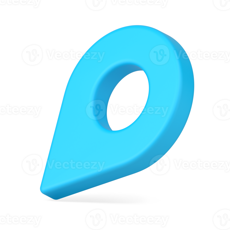 Blue isometric location map pin 3d icon illustration png