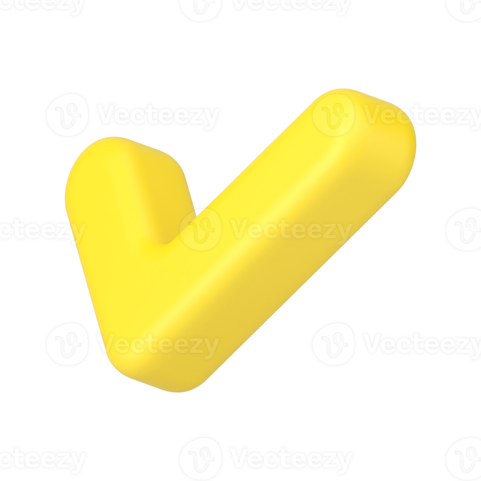Minimalistic check mark 3d icon illustration png