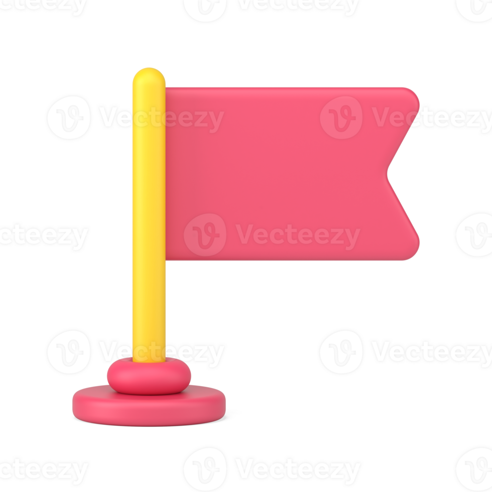 Pink flag on rack 3d icon illustration png