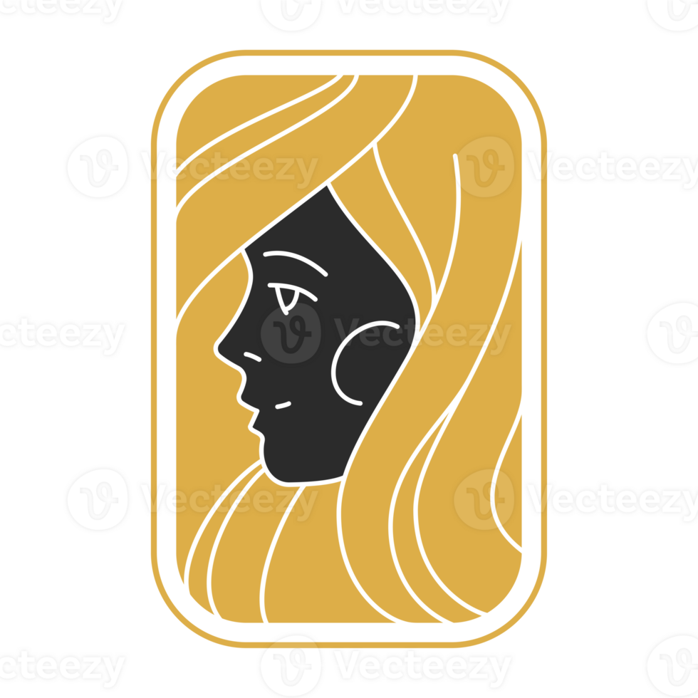 Beauty woman face with hairs silhouette png
