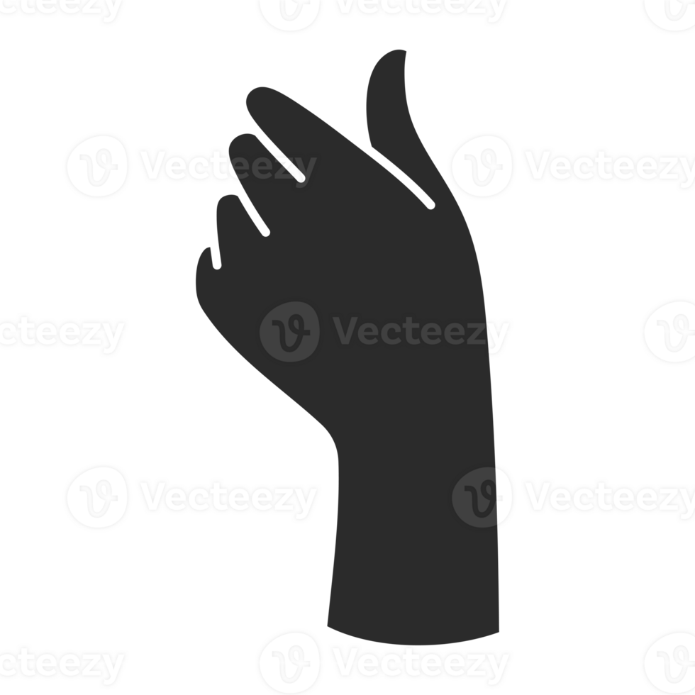 Magic woman hand palm gesture and fingers silhouette png