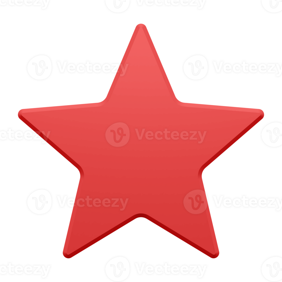 Red christmas star 3d symbol. Traditional christmas decoration of winter holidays png