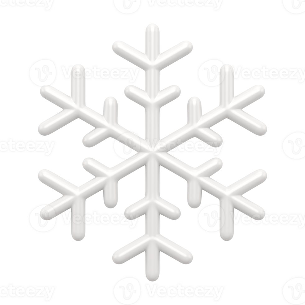 Christmas tracery white snowflake 3d. Festive interior element with glitter png