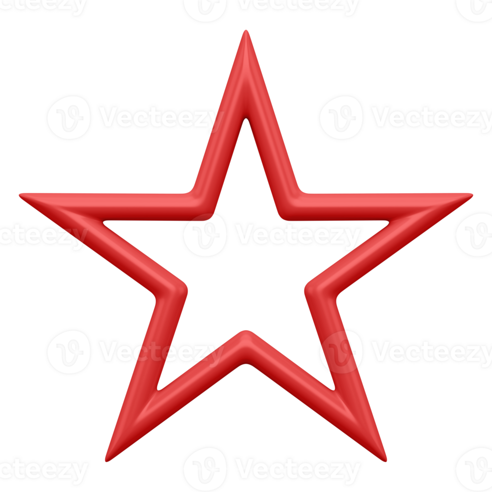 Decoration red star 3d. Glitter for christmas and trendy interior png