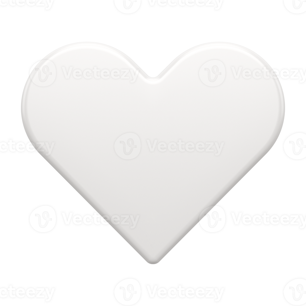 White holiday heart 3d. Smooth gradient christmas present in creative style png