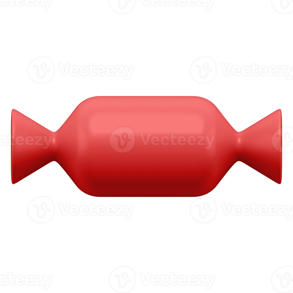 Red festive candy. Abstract christmas dessert wrapped in foil png
