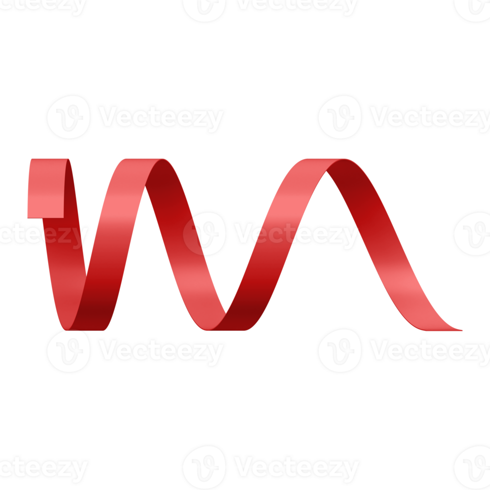 Winding strip of new years serpentine. Red paper element of festive decor png
