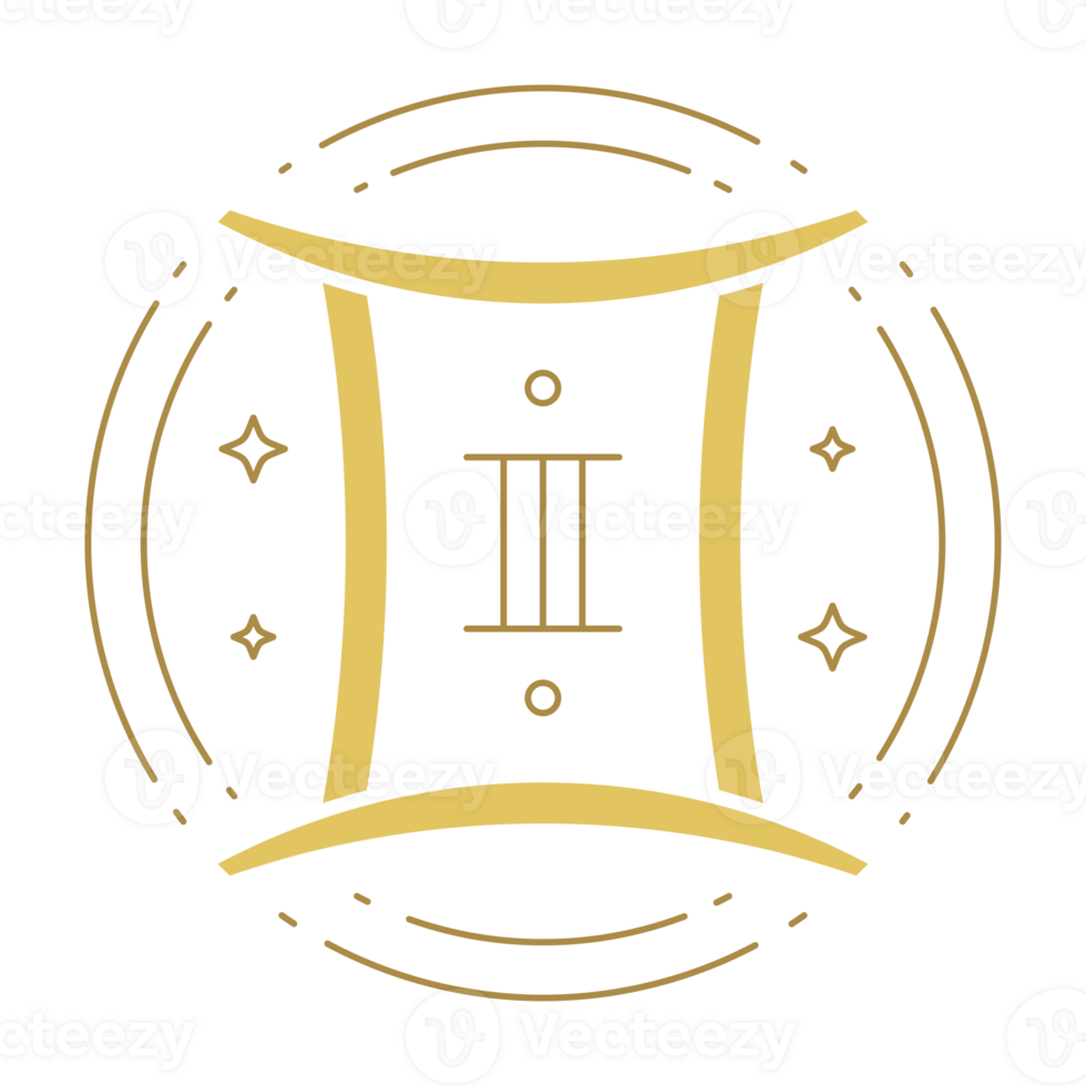 Gemini Astrological Zodiac Line Art Sign png