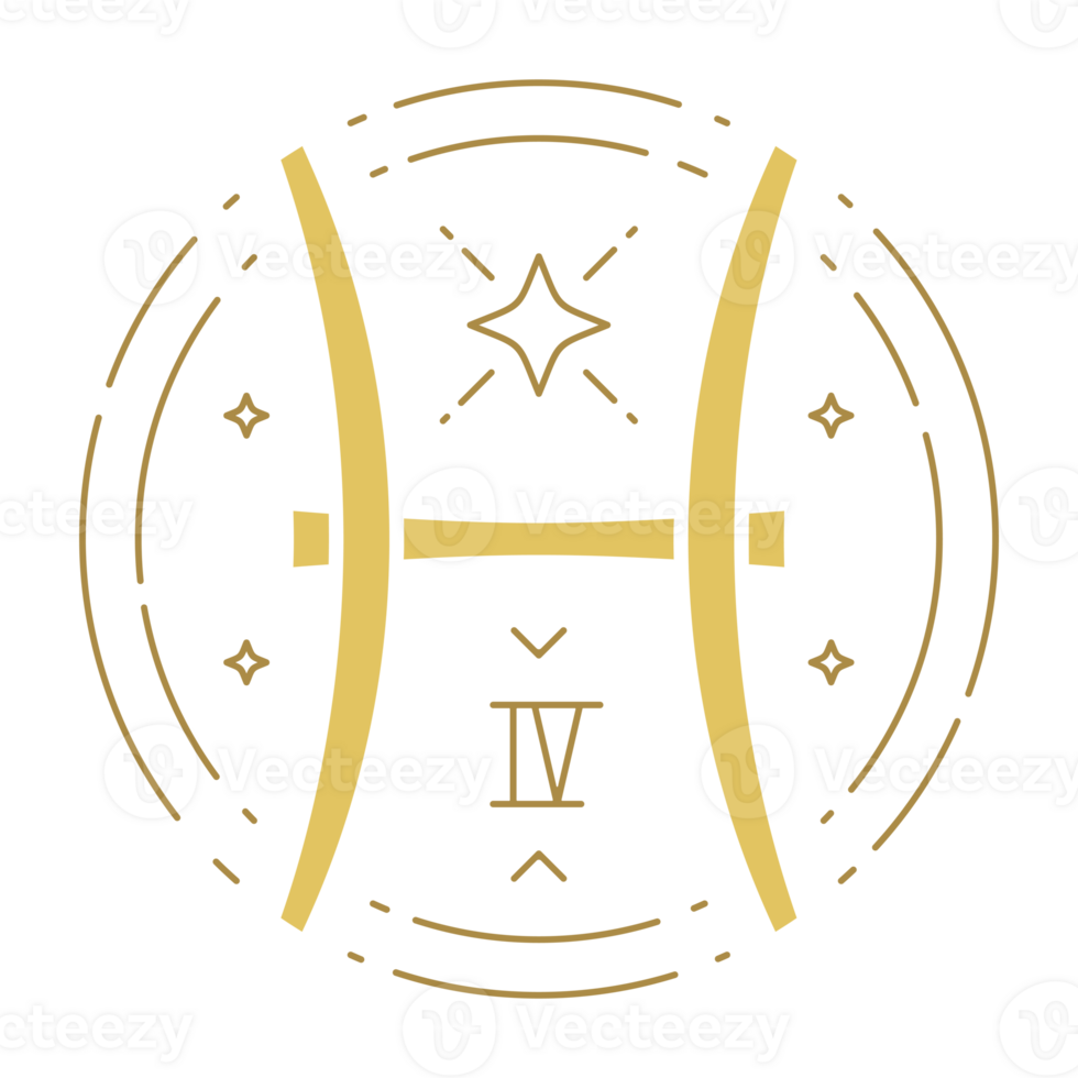 Pisces Astrological Zodiac Line Art Sign png