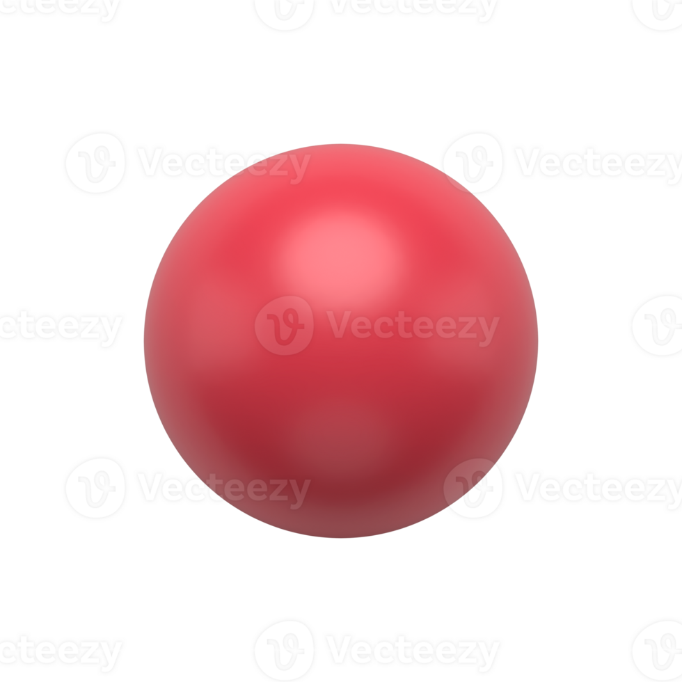 Red christmas sphere. Realistic glass surface with festive ornament png