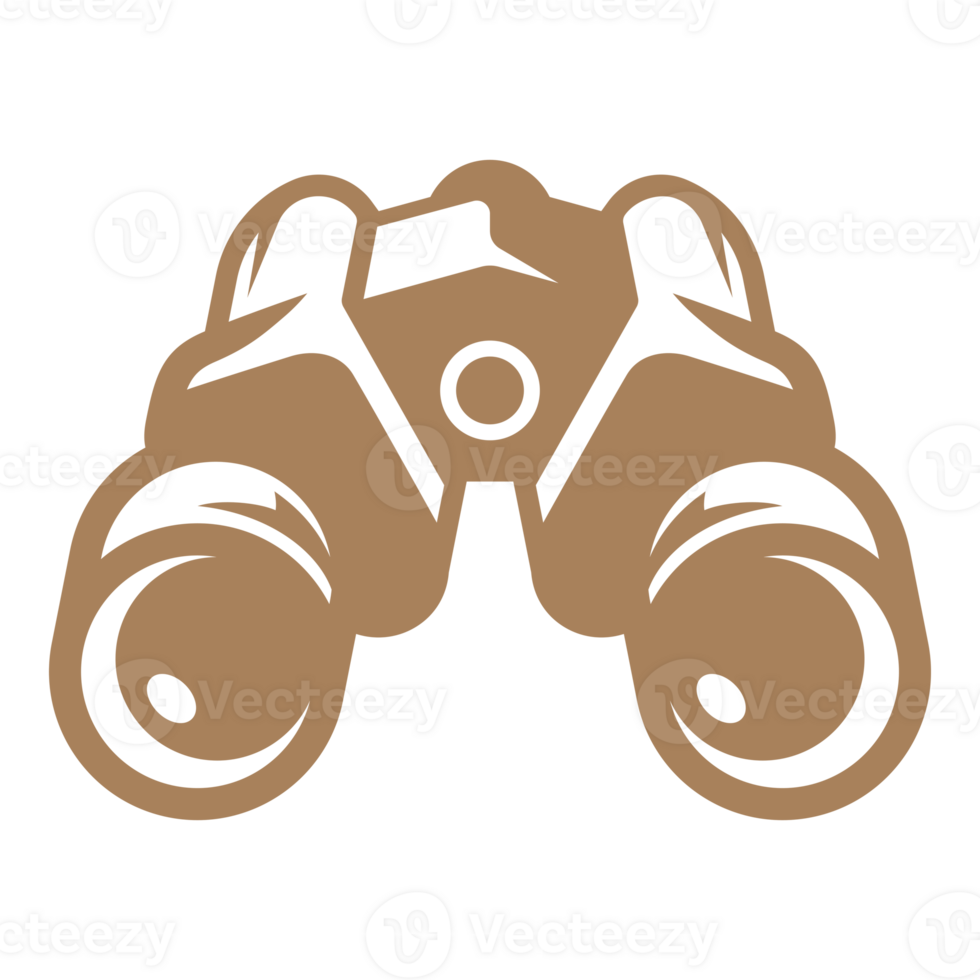 Binoculars hand drawn silhouette illustration for retro logo design png