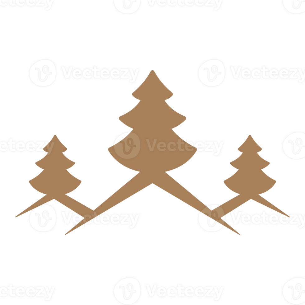 Spruce forest hand drawn silhouette illustration for retro logo design png
