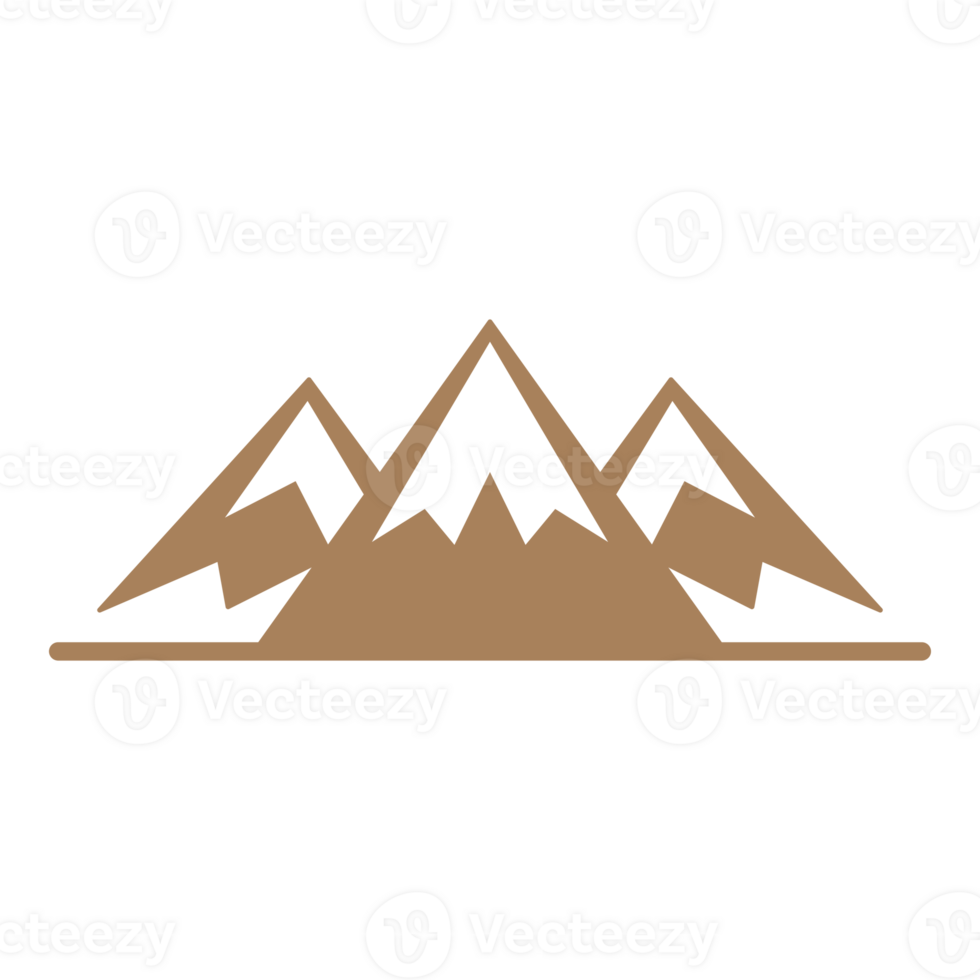 Mountain landscape hand drawn silhouette illustration for retro logo design png