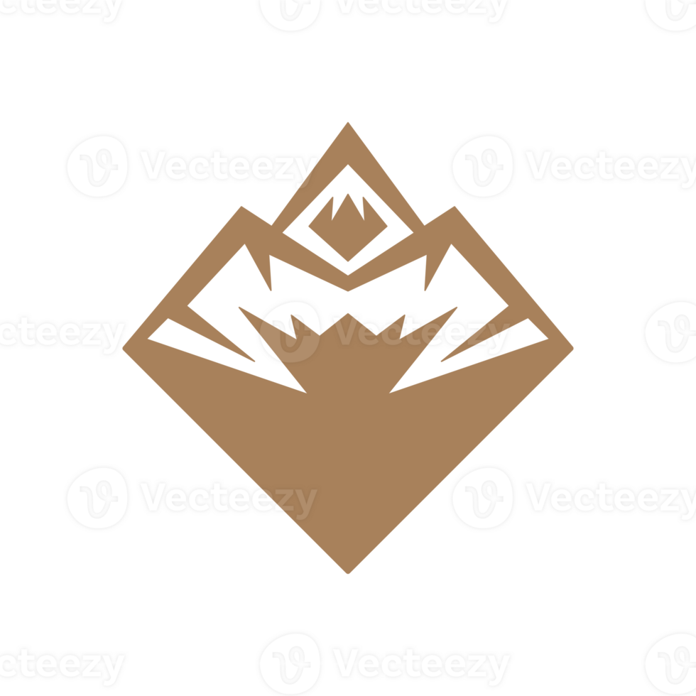 Mountain landscape hand drawn silhouette illustration for retro logo design png