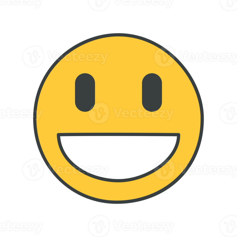 Yellow smiley laughing character t shirt print groovy style flat happy smiling comic face png