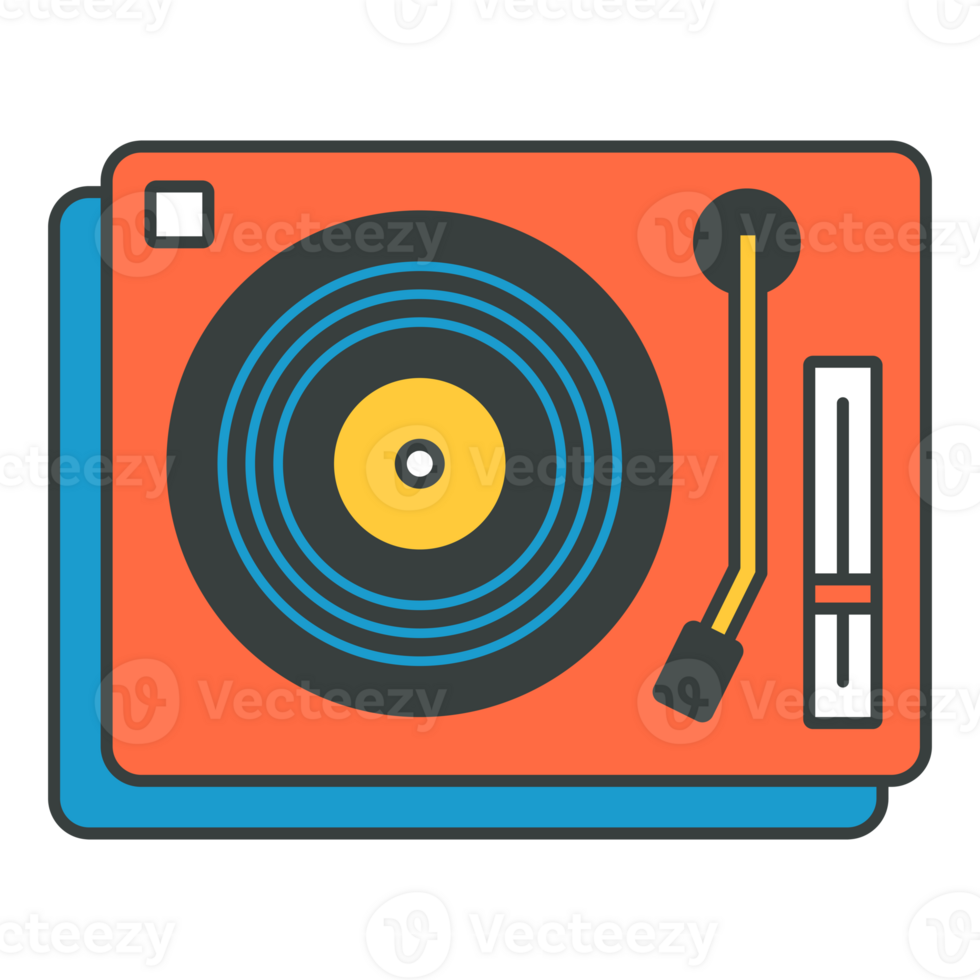 retro grammofon med musik tallrik topp se pop- konst t skjorta skriva ut tecknad serie illustration png