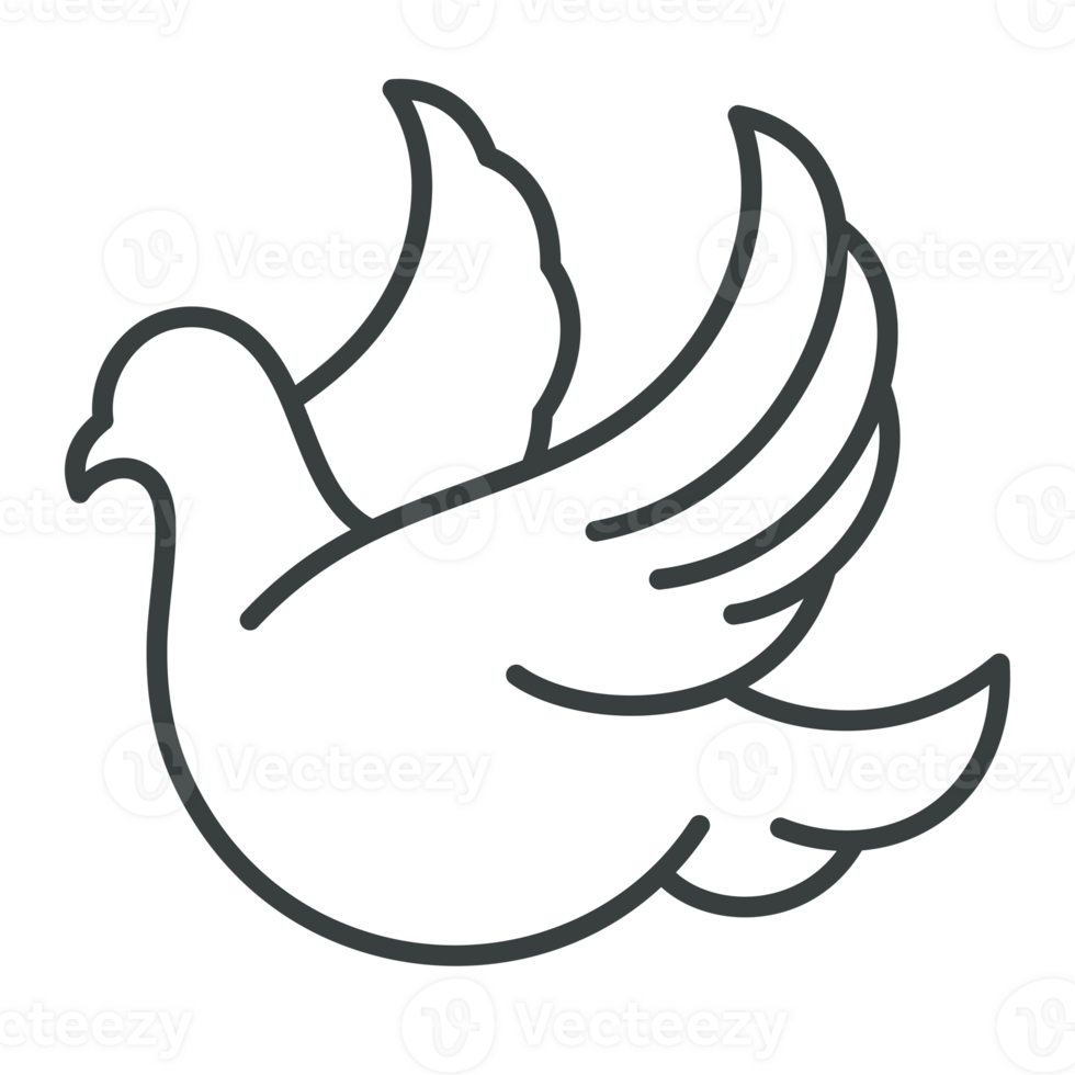 Simple faceless flying pigeon black contoured silhouette t shirt print decorative design png