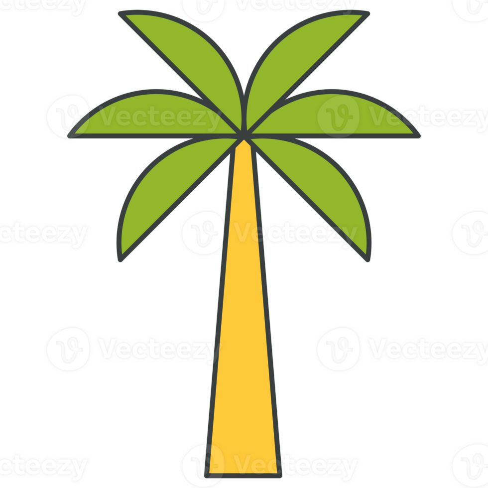 Minimalist palm tree tropical island summer vacation pop art groovy style t shirt cartoon png