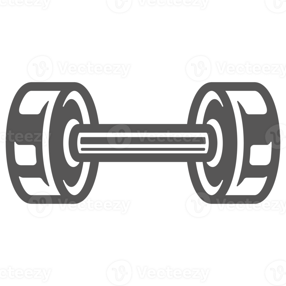 Dumbbell hand drawn silhouette illustration for vintage logo design png