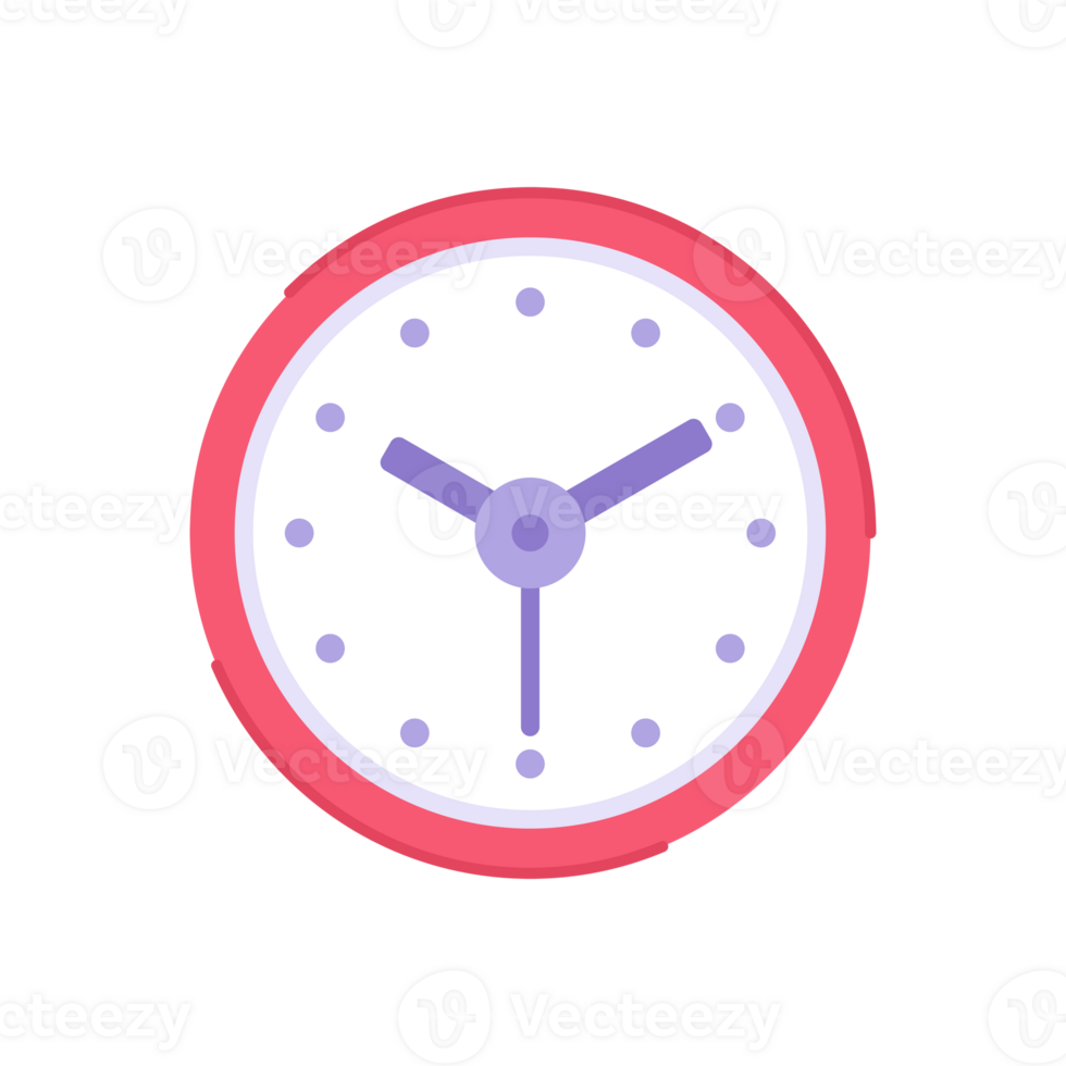 Classic circled wall watch with arrows for checking time. Rounded clock timer png