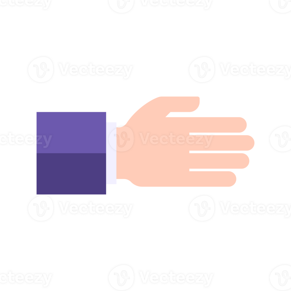Business male palm pointer direction or important quick tips flat illustration png