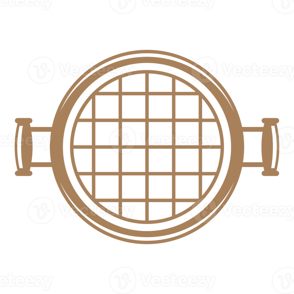 Round grill grate with handles silhouette png