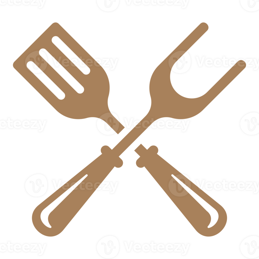 Crossed barbecue tools for grilling png