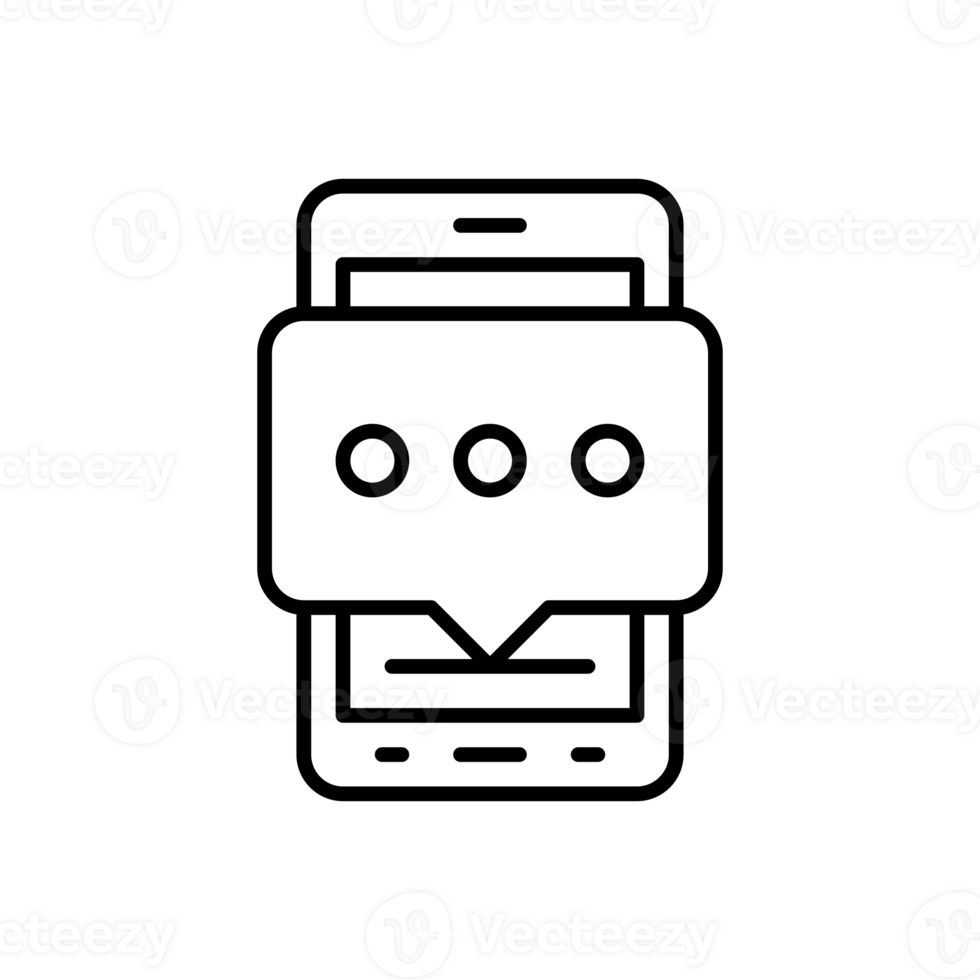 Waiting for online message line icon. Conversations via web chat social dialogues on screen png