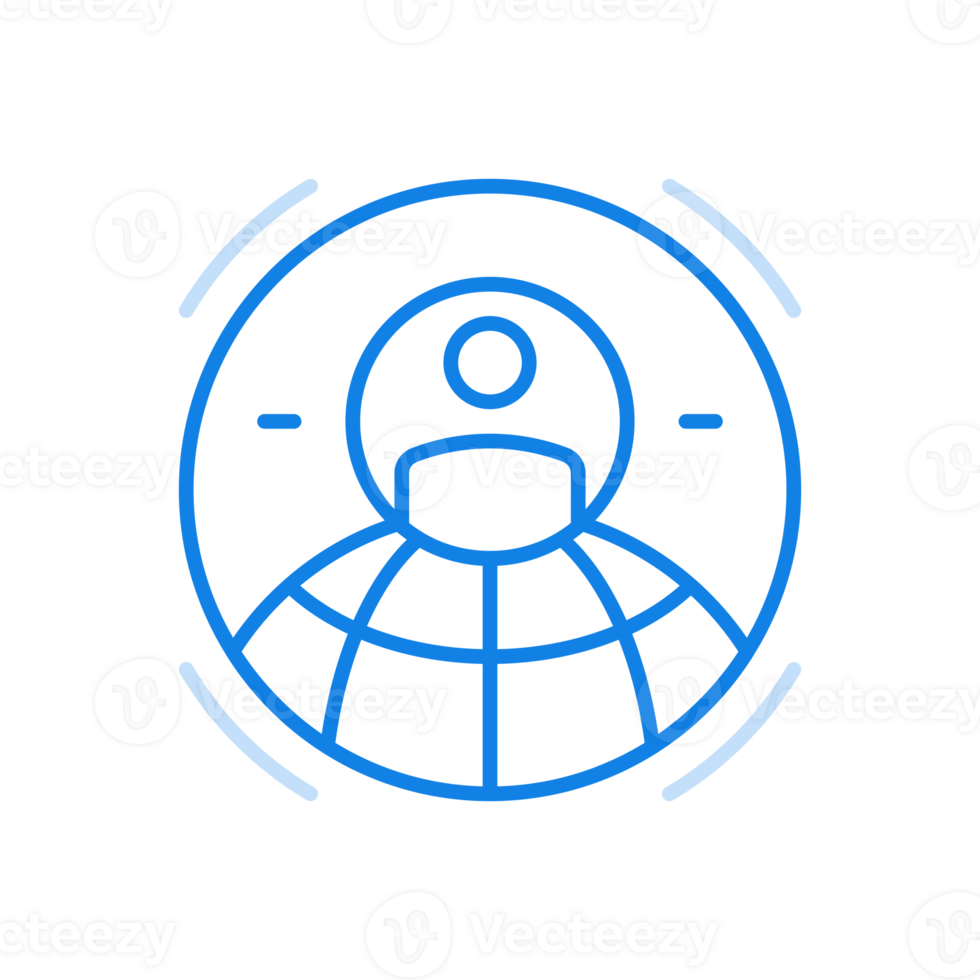 Global search business partners line icon. World marketing with team communication. png