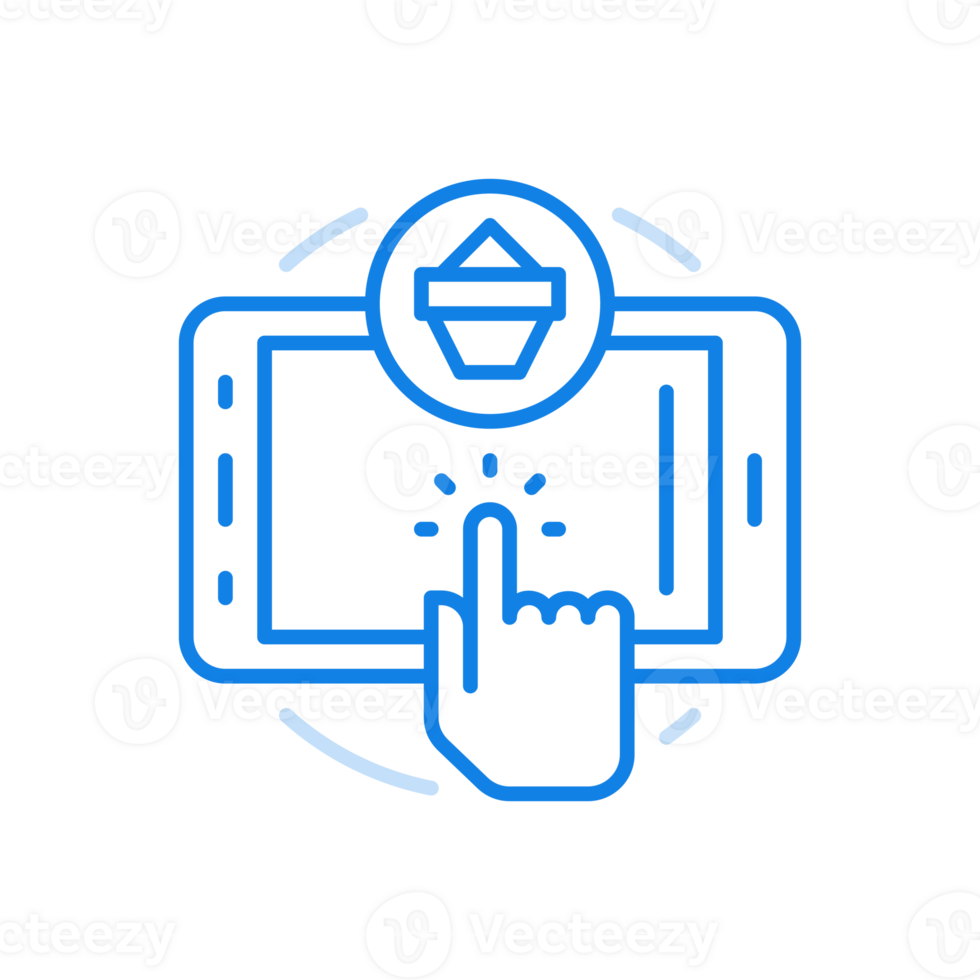 Online application checkout line icon. Mobile retail with web shopping and delivery. png