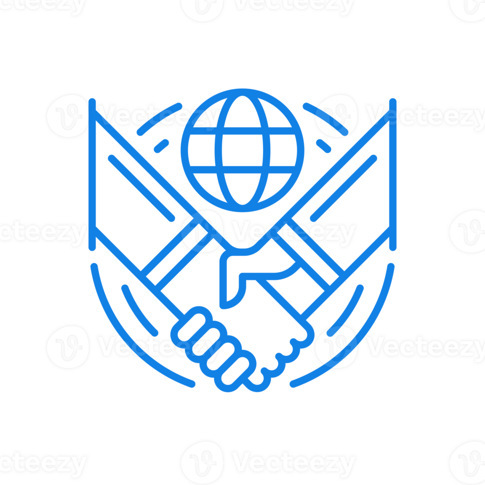 Global partnership agreement line icon. Concept international business cooperation and achievement. png