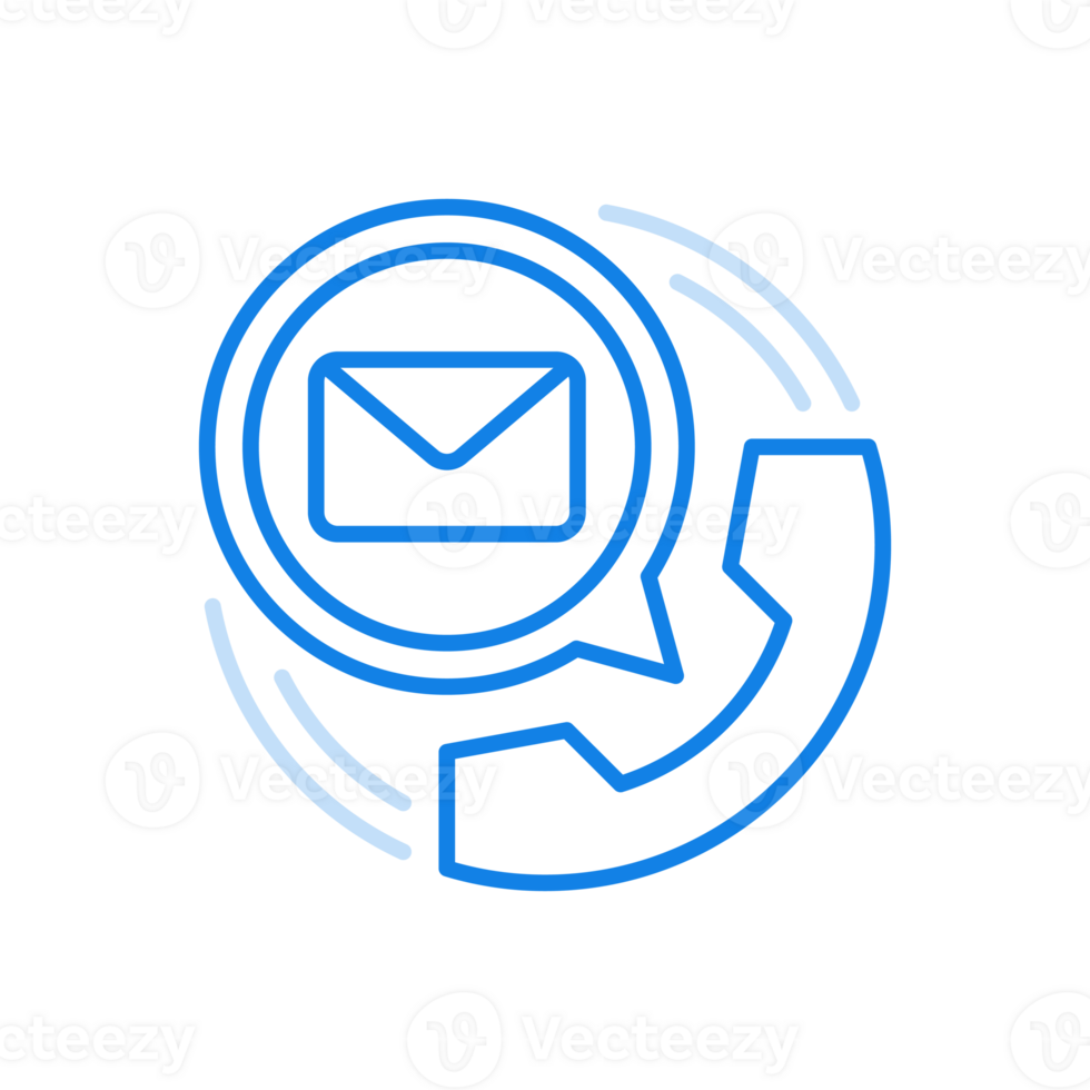 Voice notification email line icon. Modern technology call subscriber when new web message arrives. png