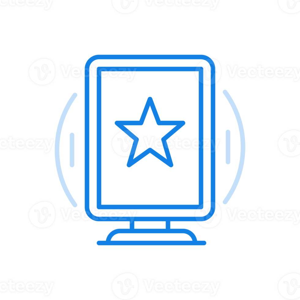 Quality star line icon. Premium award to winner of competition. png