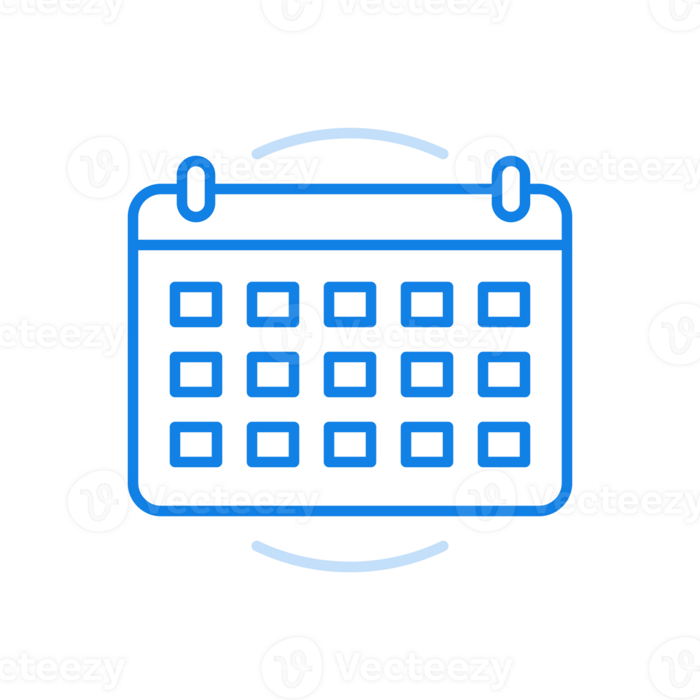 Desk calendar line icon. Convenient schedule organizer with information design. png