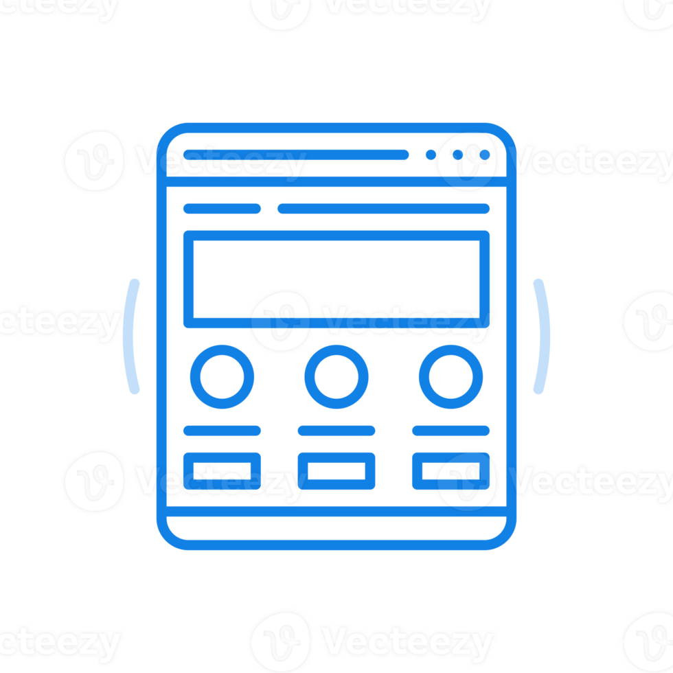 Website template line icon. Interface design homepage of blanks for online assembly creative sites. png