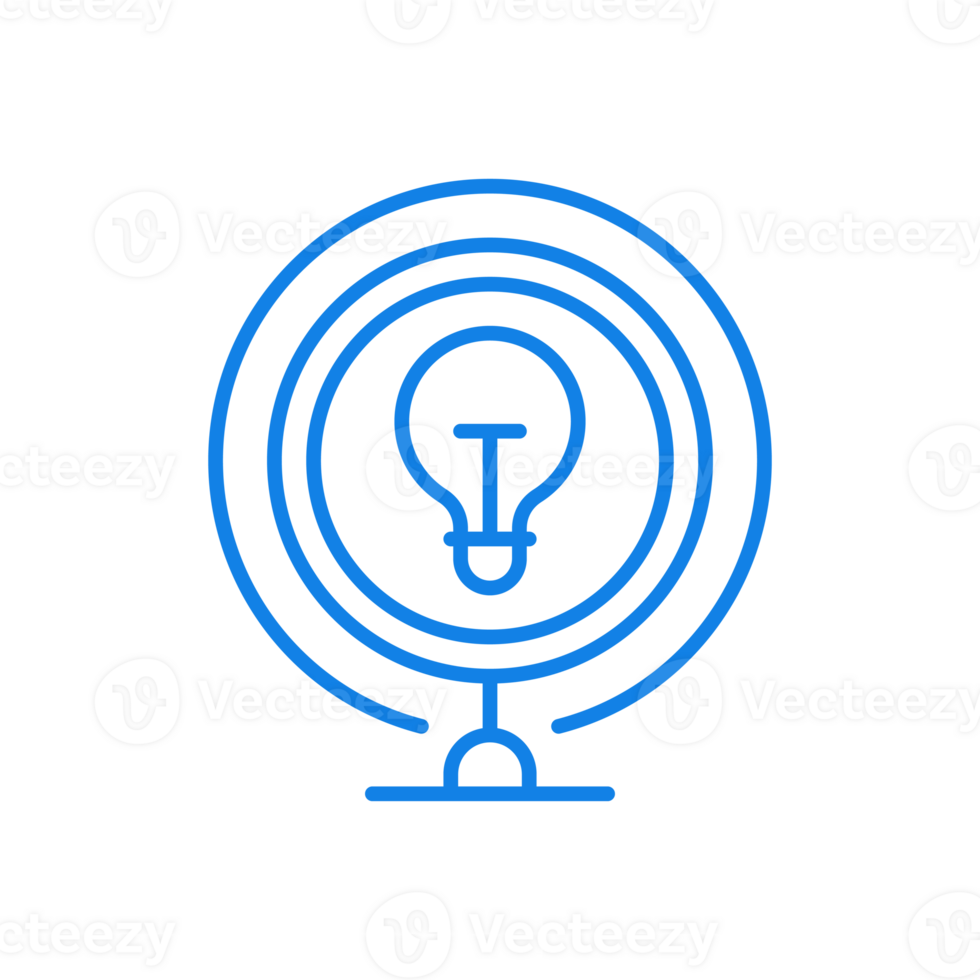 Light bulb idea line icon. Efficient creative process with vivid imagination. png