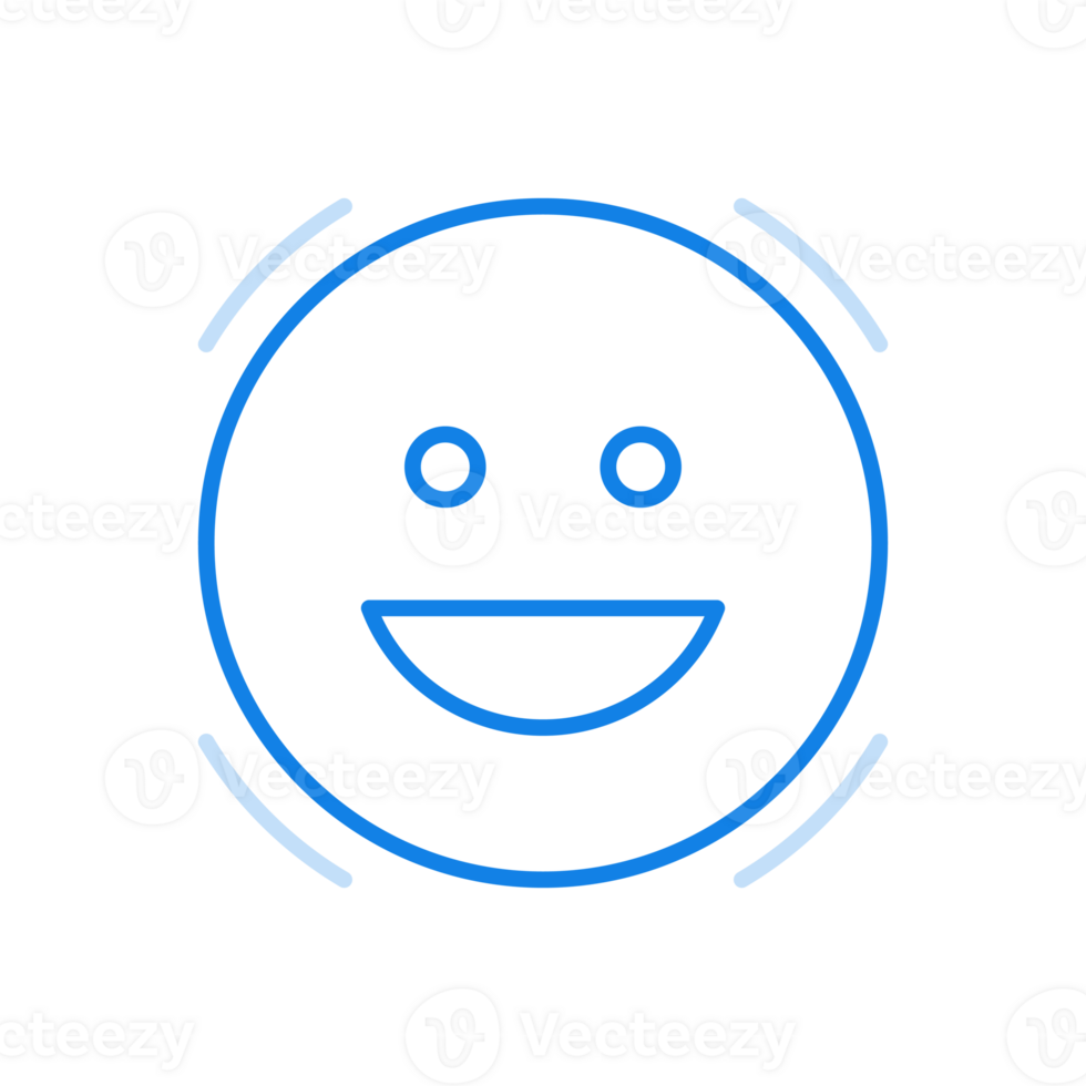 Smiling emoticon line icon. Happy round character with emotional sensual facial expression. png