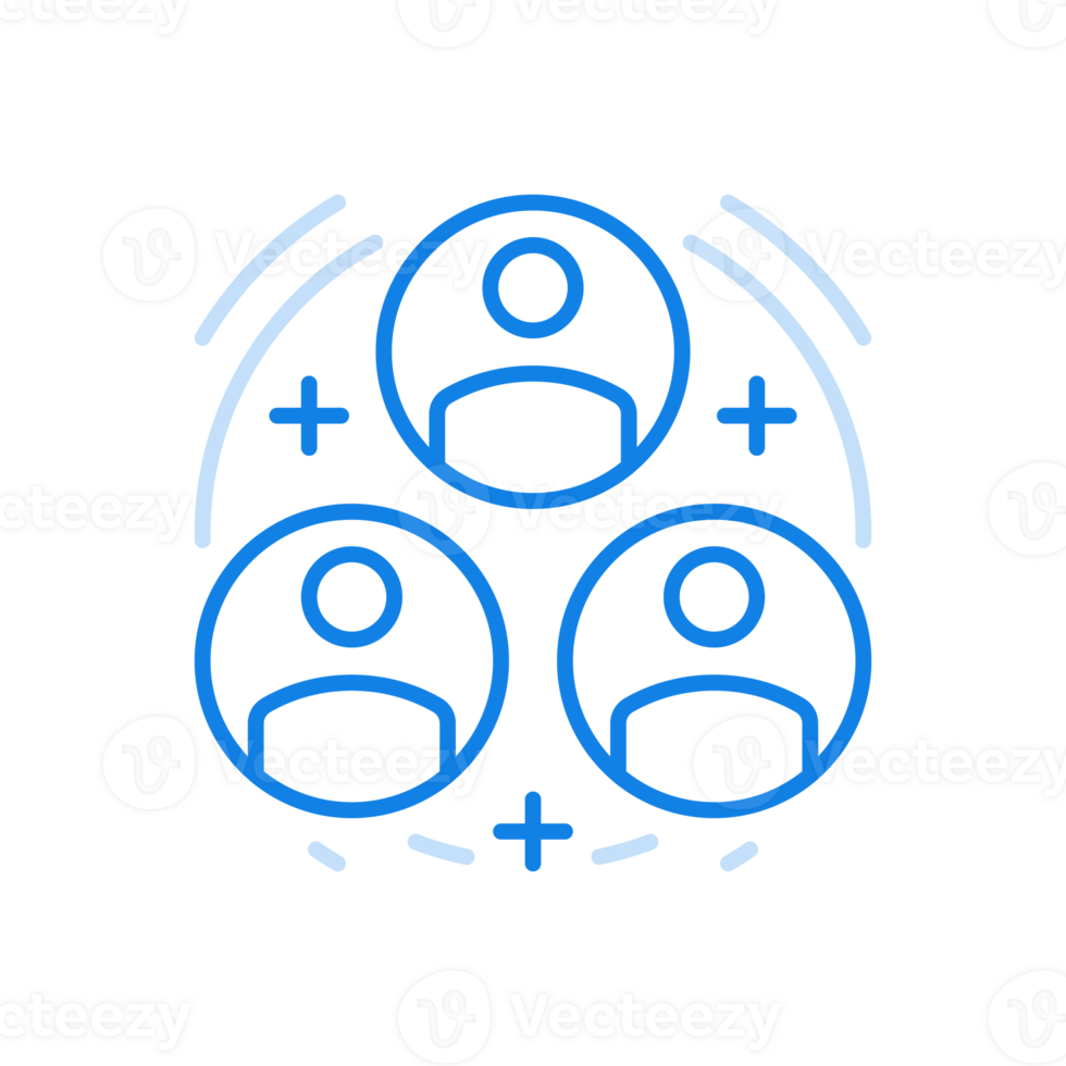 Team online work line icon. Collaborative project in digital employee discussion. png