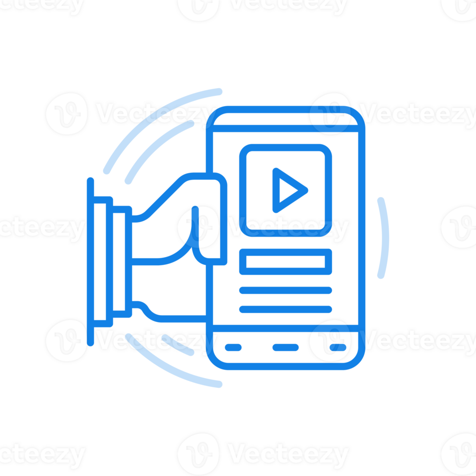 Watching in mobile app line icon. Digital technologies for multimedia gadgets. png