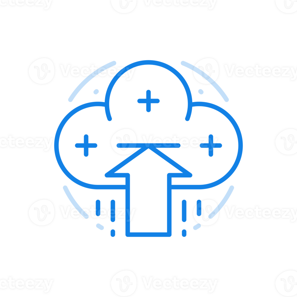 Loading files from cloud service line icon. Storage information online with technologies for downloading data. png