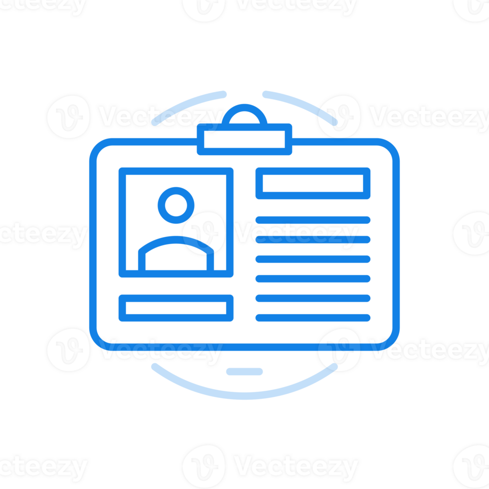 Badge pass line icon. Identity card for access to work. png