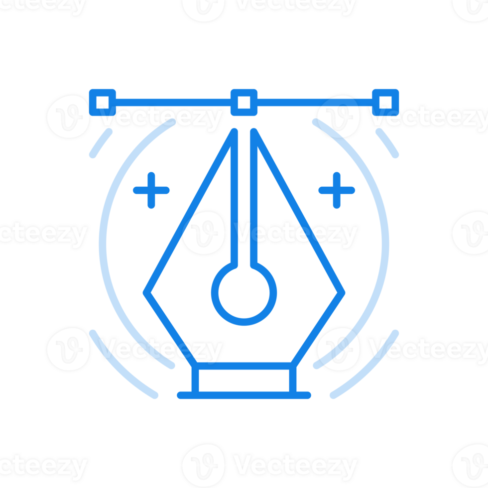 Graphic pen line icon. Stationery equipment drawing and sketching. png