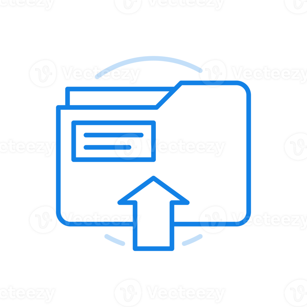 Filling folder with documents line icon. Open folder with collected organization files sheets. png