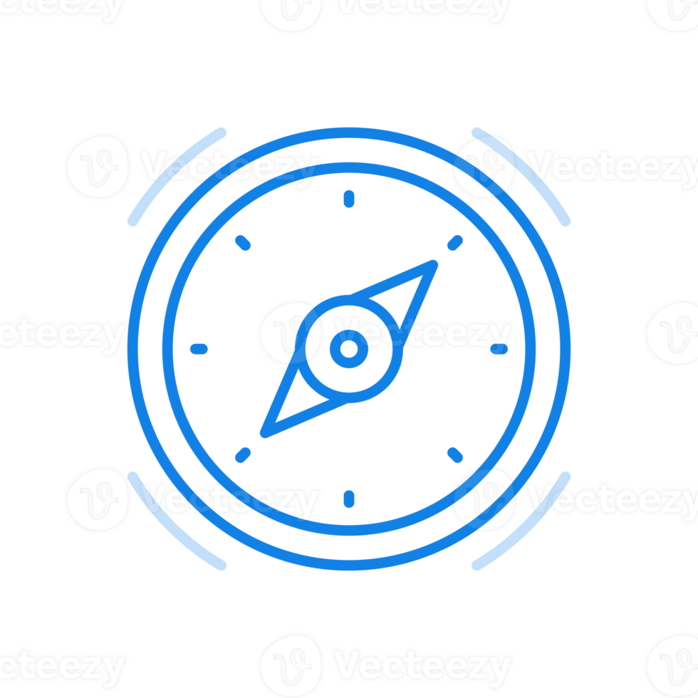 Compass line icon. Device for mobile navigation and travel. png