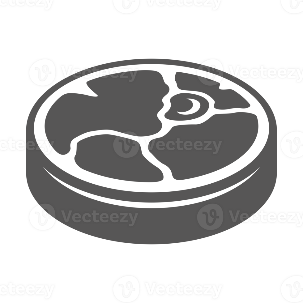 Fresh meat steak with bone silhouette vintage hand drawn illustration. png