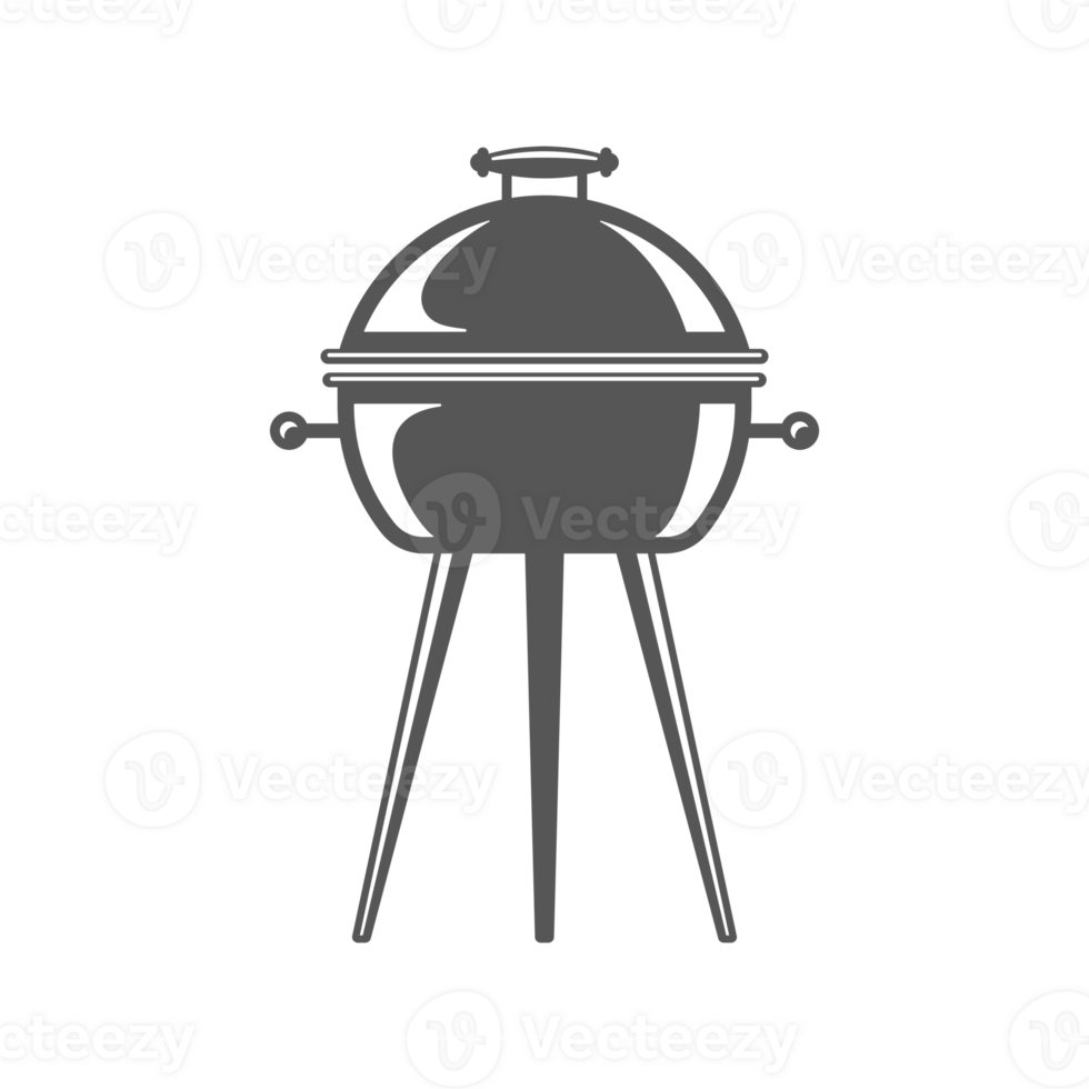Round grill with grid silhouette vintage hand drawn illustration. png