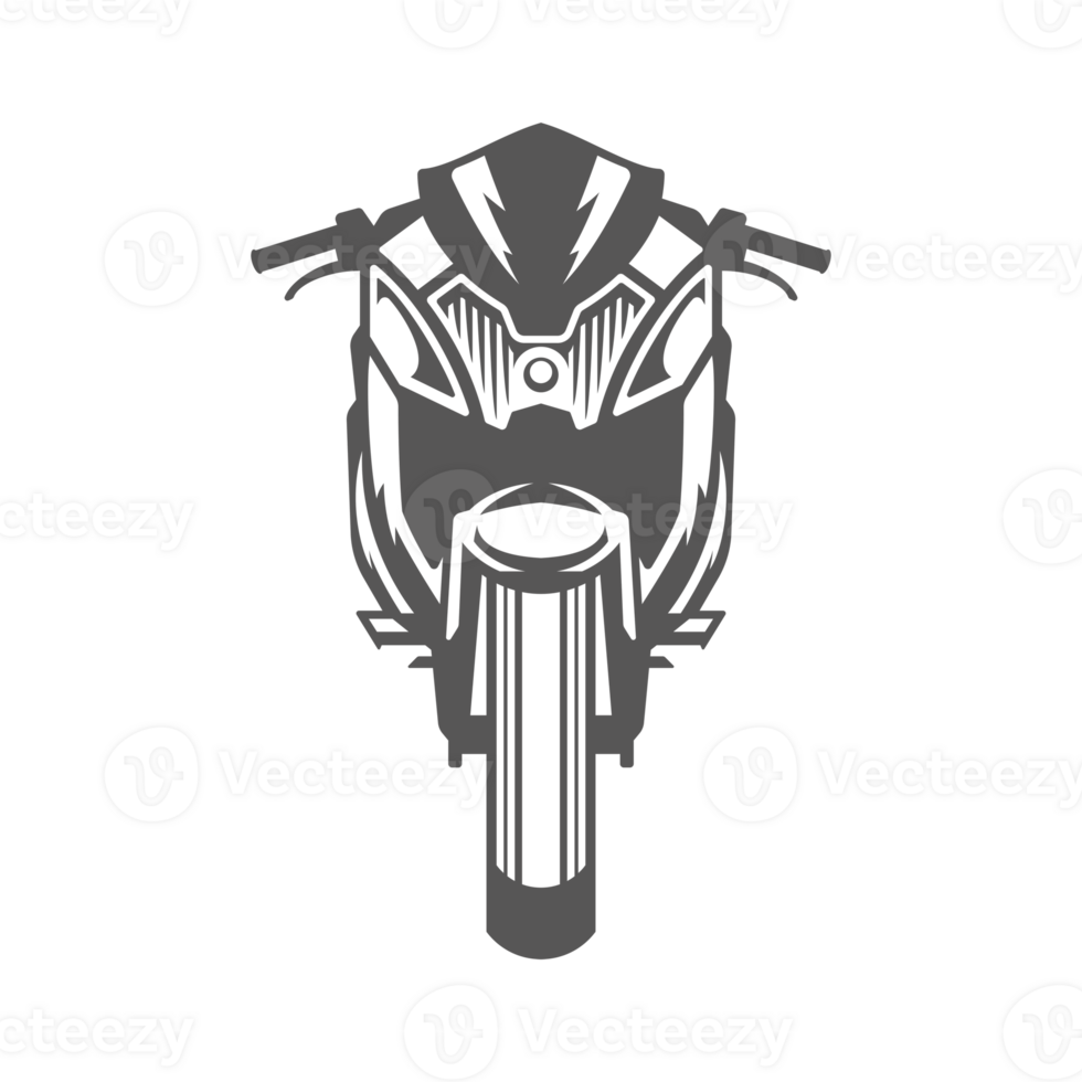 Sport motorcycle hand drawn silhouette illustration for vintage logo design png