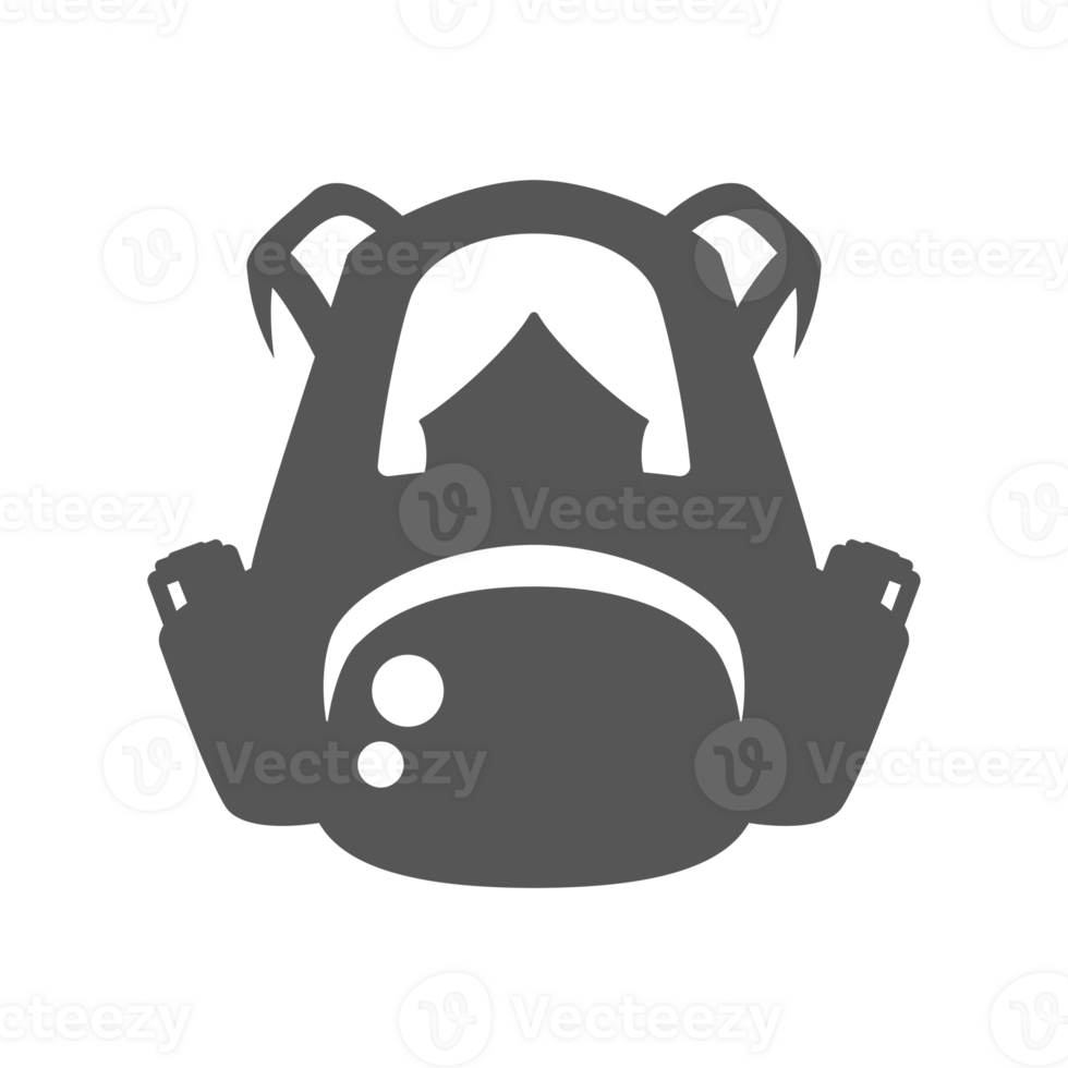 Backpack hand drawn silhouette illustration for retro logo design png